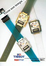 publicité Advertising  1122  1988  montres Tissot   two timer