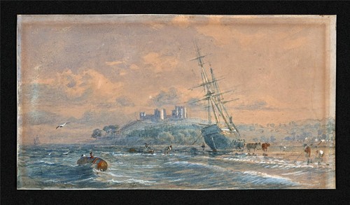 Samuel Phillips Jackson (1830-1904) - Watercolour Painting - Castle On Coastline - Picture 6 of 7