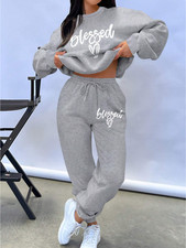 Women's Fleece Lined Hoodie and Sweatpants Set 2 Piece Sweatsuit Warm Lounge