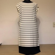 PRADA Sleeveless Dress Chest 44cm Length 92cm White Black Stripes