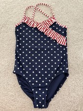 Gymboree Girls Red, White And blue 1-piece Swimsuit, Size 10