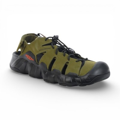 Keen Men's Hyperport Fisherman Dark Olive/Black Leather Sandals