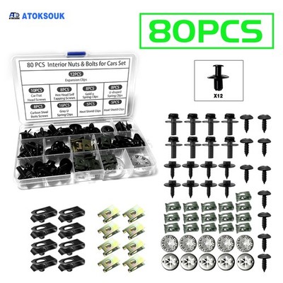 80pcs For Nissan Body Bolts U-nut Clips Engine Under Cover Splash Shield Guard