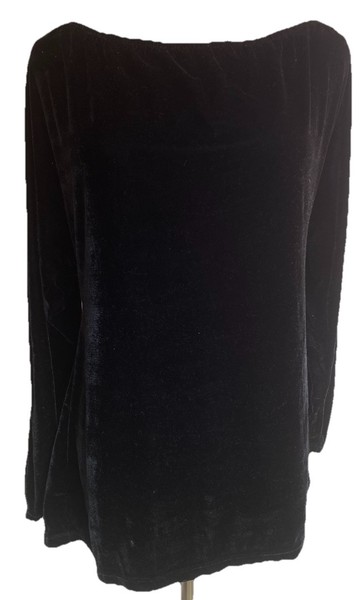 Necessary Evil Black Velvet Womens Top Size L Off the Shoulder