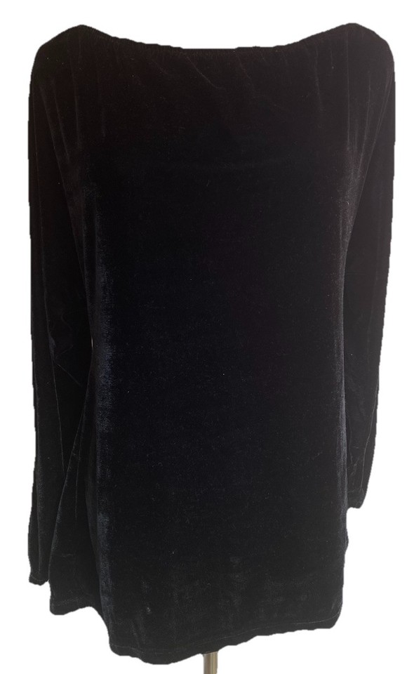 Necessary Evil Black Velvet Womens Top Size L Off the Shoulder