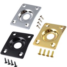 New Guitar Output Metal Jack Plate Square W/ Screws for Electric Bass Guitar a