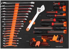 45-Piece Tool Set in Foam Storage Tray – Complete Mechanics Tool Kit Wrench,Scre