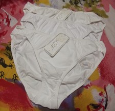 3 NEW RENE ROFE LINGERIE WHITE SOFT COTTON BIKINI PANTIES 9