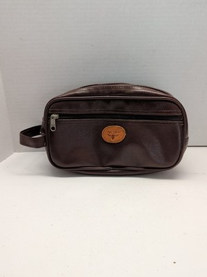 Sergio Valente Brown Leather Men's Toiletry Bag