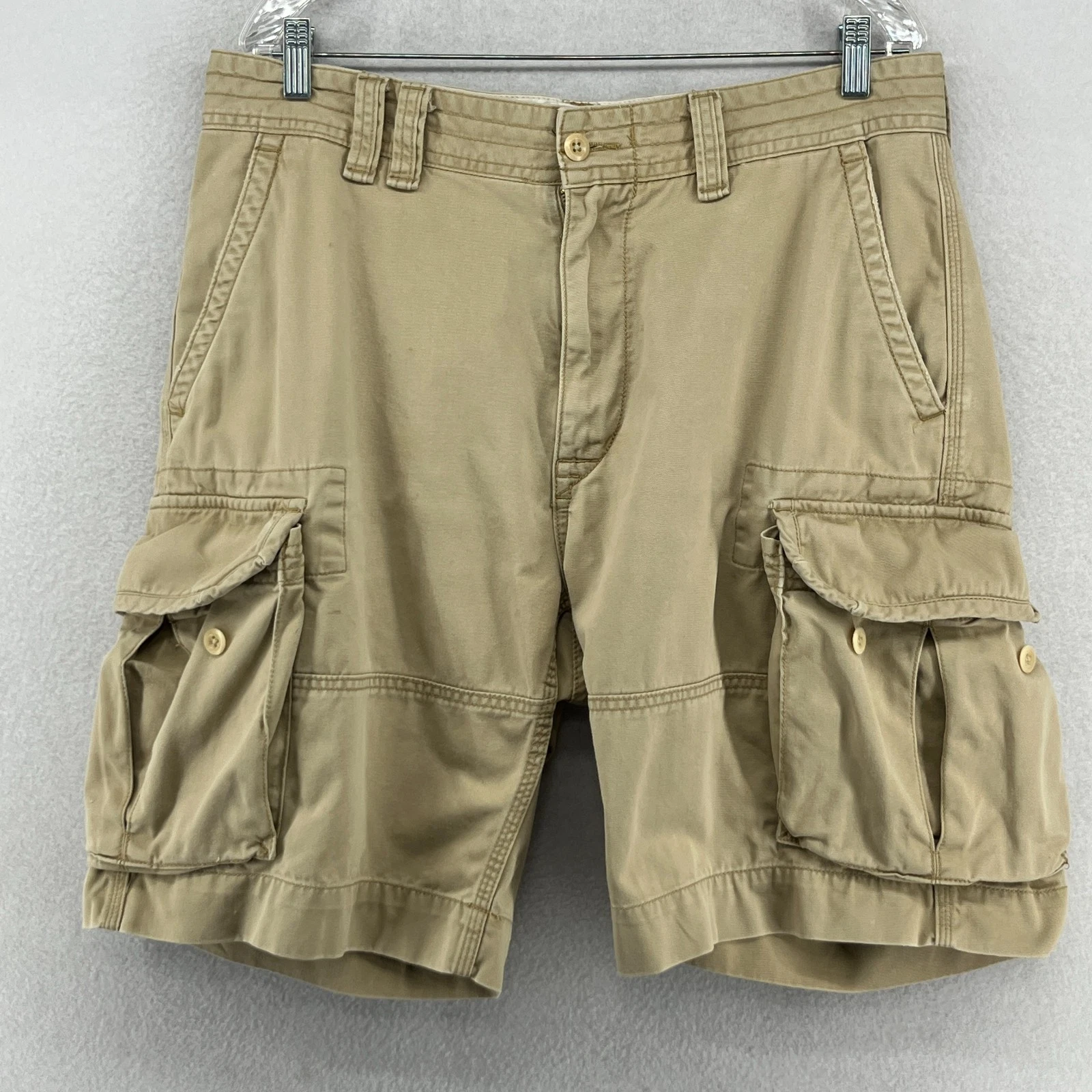 POLO RALPH LAUREN Shorts Mens 35 Cargo 10" Classic Chino Twill Cotton Brown