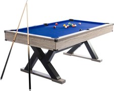 GARVEE Pool Table 84 Inch Home Billiards Wood w/ Cue Ball Sticks Brush Chalk Set