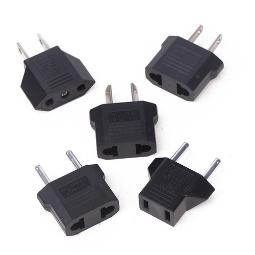 2Pcs European US AU EU US vers EU/EU vers US Plug Adaptateur Euro Travel Power Adapter