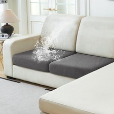 NAISI Waterproof Couch Cushion Covers Thick Velvet Fabric Washable Sofa Slipcove