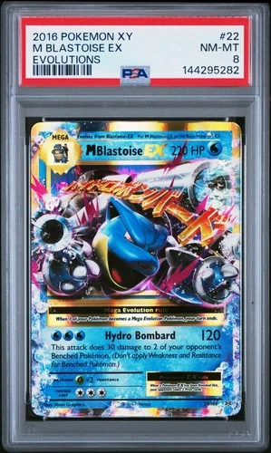 2016 POKEMON XY EVOLUTIONS #22 M BLASTOISE EX PSA 8