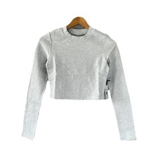 NWT IVL Collective Cotton Jersey Cropped Top Womens Heather Gray Small Athletic