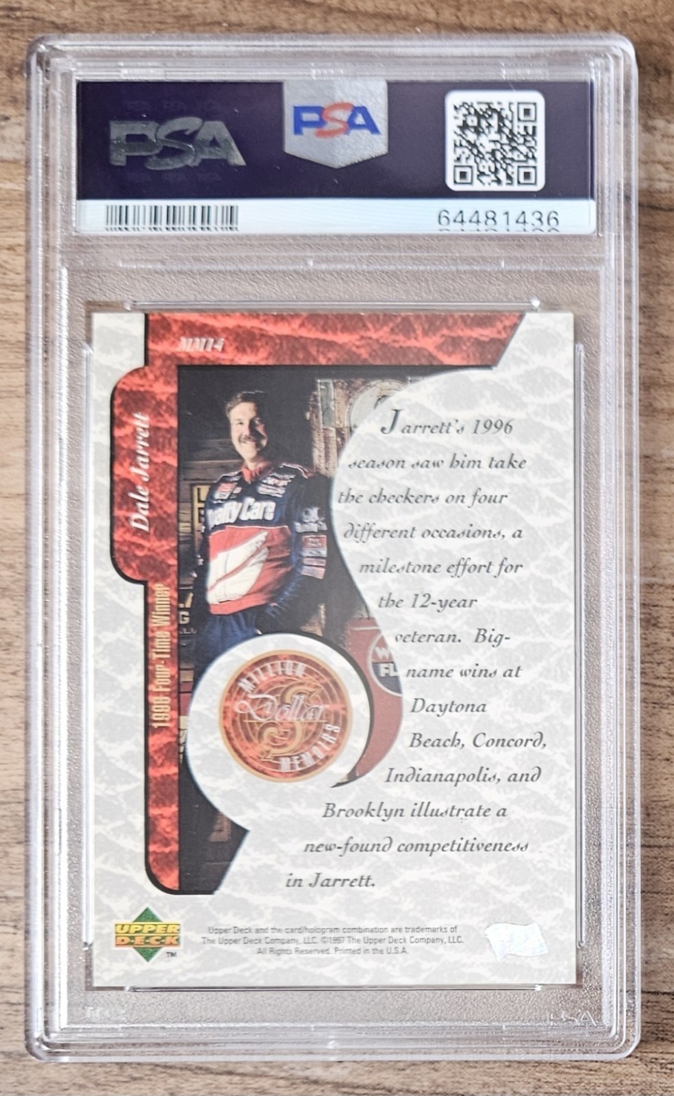 🏁 Dale JARRETT *Million $ Memoirs* PSA 10 1997 UD Road To Cup #MM14 POP 1 🔥 view 2