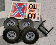 124 125 Dukes Of Hazzard General Lee 4x4 Conversion Kit. Decals Tires Wheels
