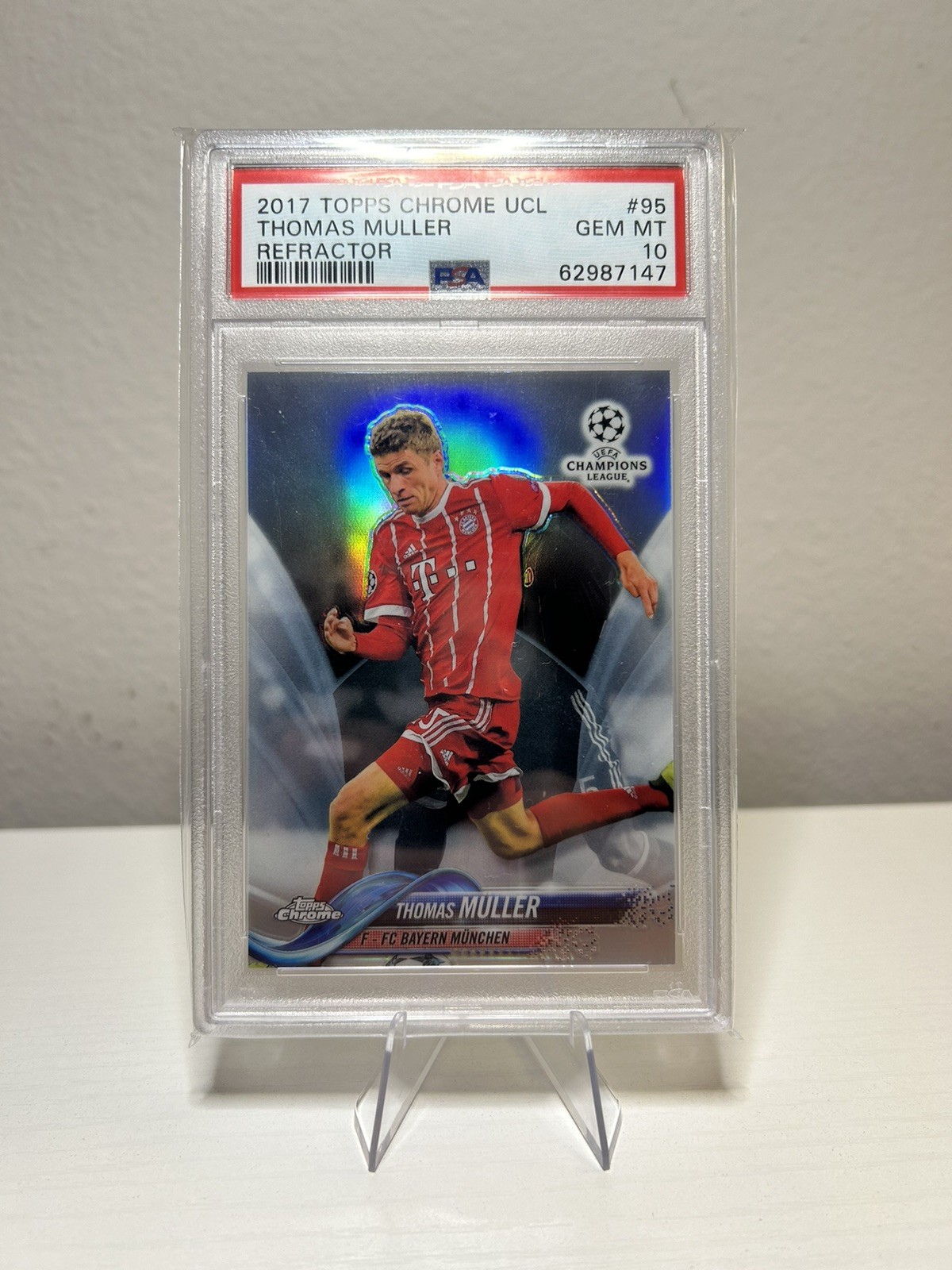 Thomas Muller 2017 Topps Chrome UCL UEFA Refractor #95 PSA 10 GEM MT Bayern