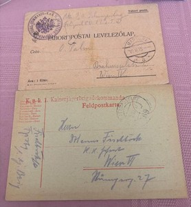 2 WWI WW1 Austro-Hungarian Army original vintage stationary military postcards