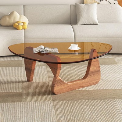 Mid-Century Modern Coffee Table - Triangle Glass Top 36*25.6*16