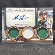 2023 Topps Museum Shea Langeliers RC Triple Jersey Relic Auto #'d /399 Athletics