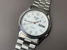 Vintage Seiko 5 Automatic 7009-6001 White Dial 35mm Men's Watch