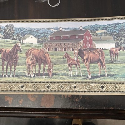 Vintage Horse Barn Wallpaper Border 10  X 20yds Hillside Graze Bonnie Mohr Farm