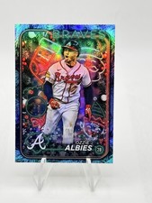 2024 Topps Holiday Ozzie Albies #H108 Holiday Tree Blue Metallic Atlanta Braves