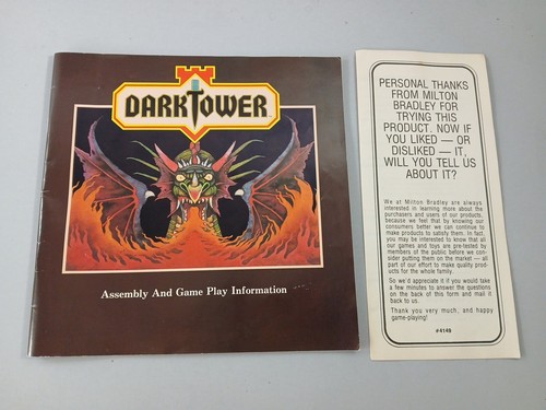 Dark Tower Board Game Instruction Manual 1981 Original Replacement | eBay