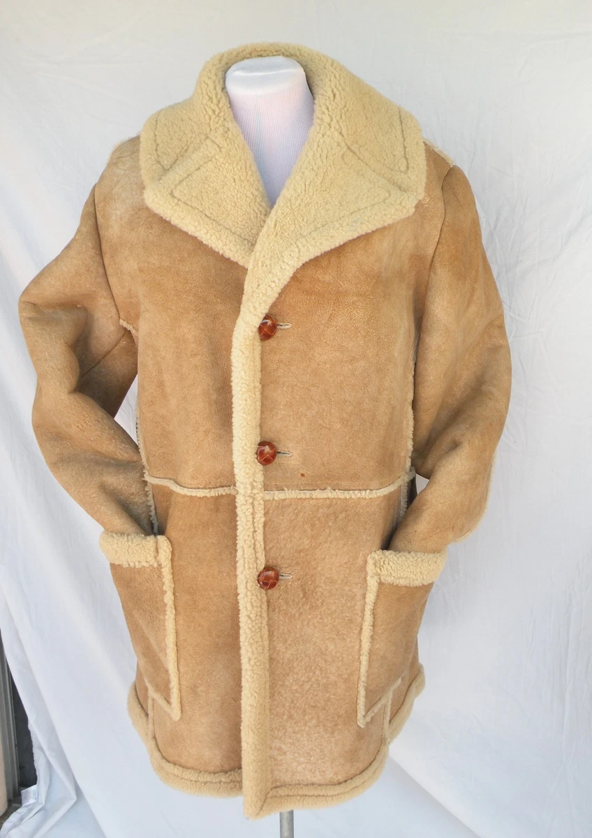 70'sヴィンテージ Sawyer Of napa made in usa Vintage 70s Sawyer of Napa Marlboro Man Coat Mens 42 Sheepskin