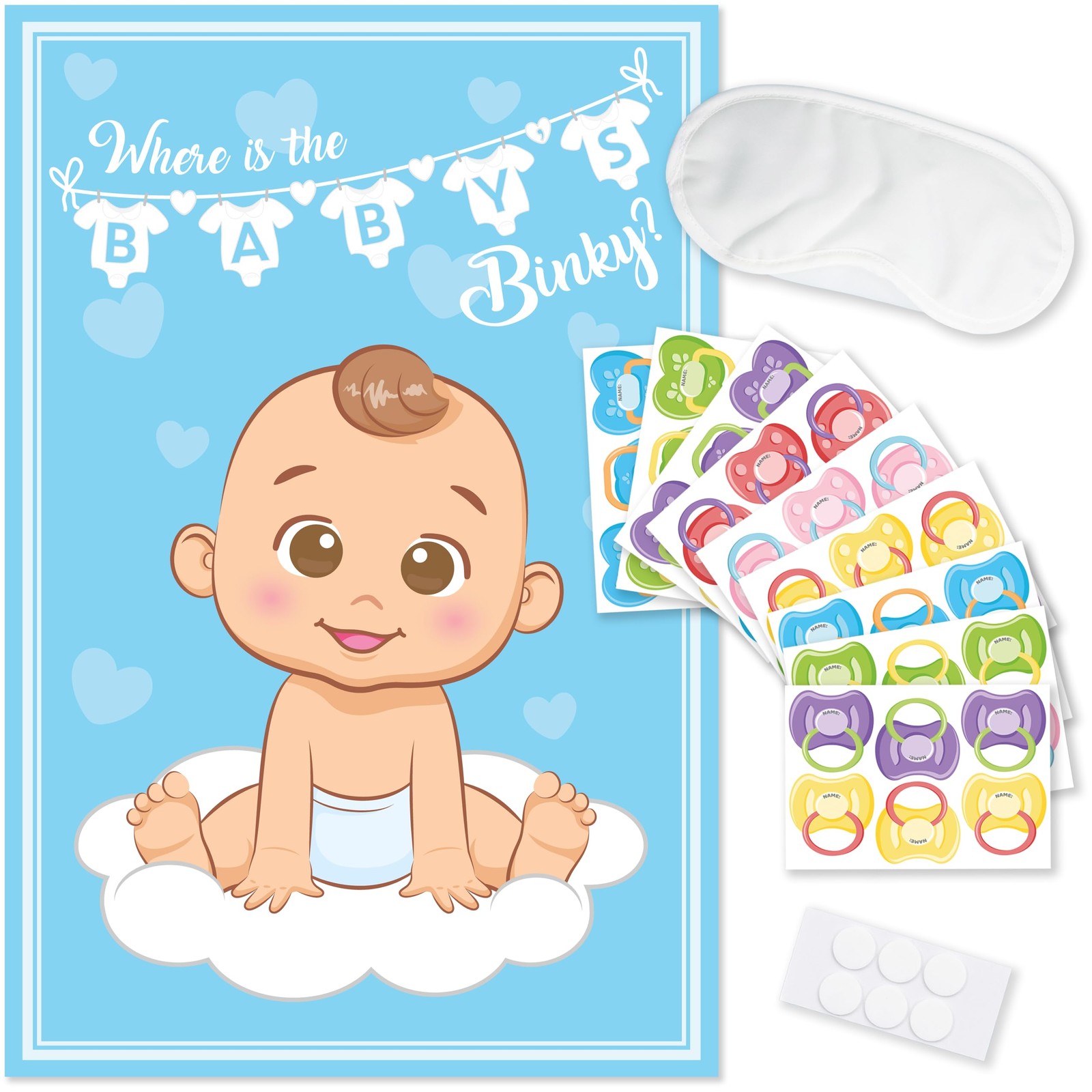 For Boy, Large, Boy Blue - Pin The Binky
