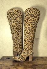 Dingo by Dan Post Diva Leopard Over The Knee Leather Boots Womens Size 9.5M