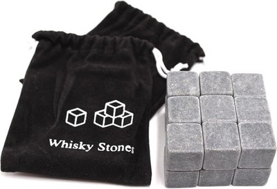 Set of 18 - Pure Soapstone Reusable Chilling Rocks for Whiskey - No Gray 