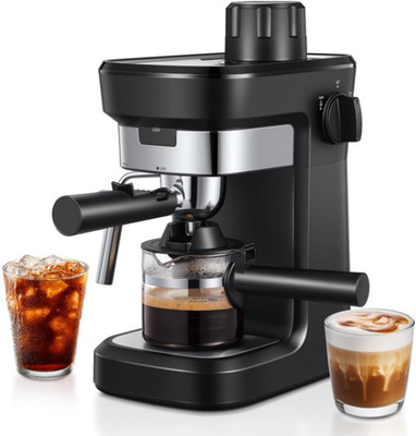 Cafetera espresso 6 bar compacta crema rica liberación presión automática negra