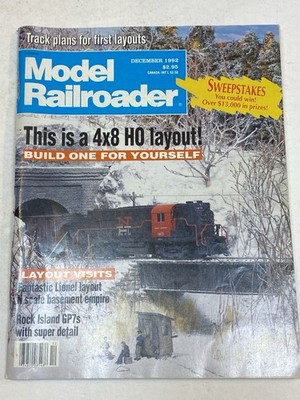 Model Railroader Dec1992 Train Track Plan Layouts 4x8 HO Lionel Rock Island GP7s