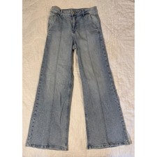 Michael Kors Womens Size 6 Light Wash High Rise Wide Leg Pintuck Denim Jeans