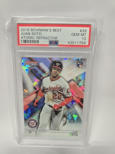 JUAN SOTO 2018 BOWMAN'S BEST #29 RC ROOKIE ATOMIC REFRACTOR SP PSA 10 GEM MINT
