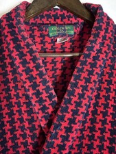 Pair Vintage COLOURS by Alexander Julian Robe Unisex Houndstooth 100 Cotton