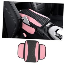 Leather Car Center Console Cover with Side Pockets,Stylish Car Decorations Pink
