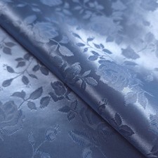 Regal Rose Slate Blue Brocade Jacquard Fabric Upholstery 58" By The Yard