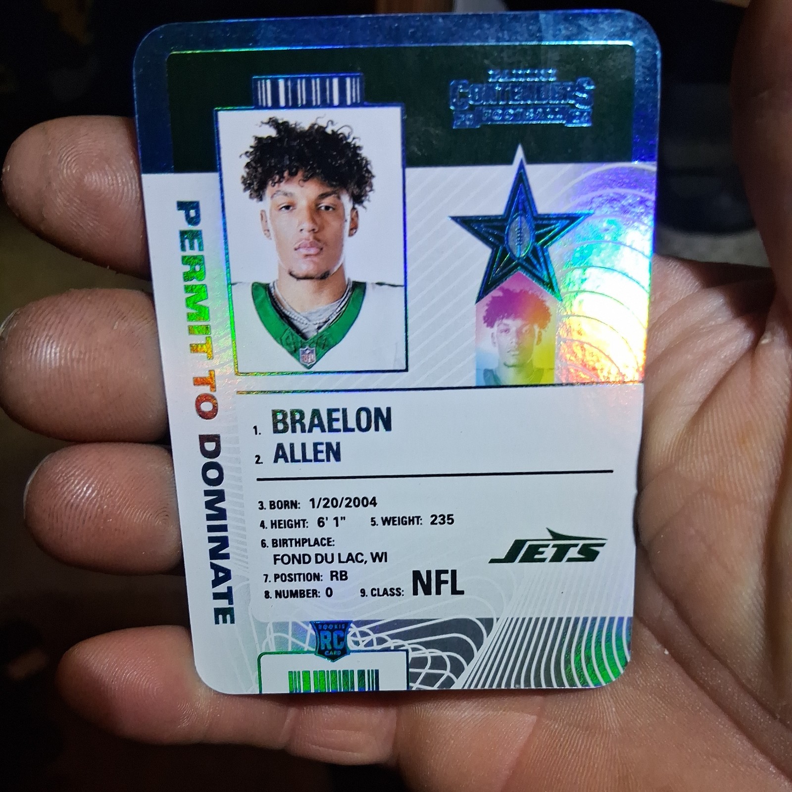 2024 Panini Contenders Braelon Allen Permit To Dominate SSP #11 New York Jets