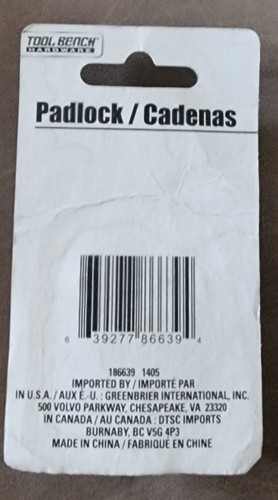 Padlock 2 Key New Tool Bench Lock | eBay
