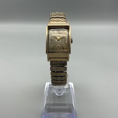 Vintage Bulova Douglas Tank Mens Watch 21mm 10K Gold Filled Manual