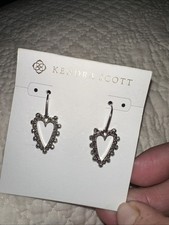 New KENDRA SCOTT Fashion Rose Gold Beaded Ansley Heart Open Frame Drop Earrings