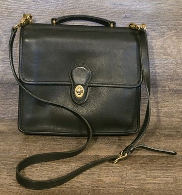 Vintage Coach Willis 9927 Crossbody Shoulder Bag Black Leather