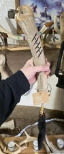 BEAUTIFULLY HANDCRAFTED WEATHERED ELK BONE HIDE SCRAPER 14" NATIVE AMERICAN 