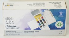 NEW - Winsor  Newton Cotman 14-Piece Watercolour Field Pocket Set 0390639