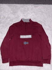 Image of Napapijri Size Large Burgundy Half Zip Jumper - new without tags