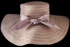 Ellen Tracy Pink Woven Sun Hat with Bow One Size with Gold Accents — photo 1
