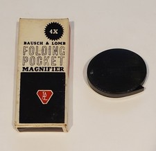 Vintage Bausch  Lomb 4X Folding Pocket Magnifier Loupe with Box NY USA